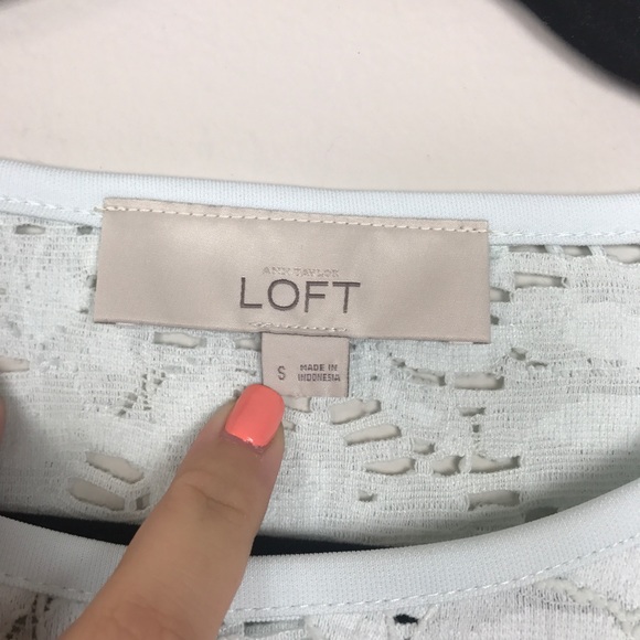 ANN TAYLOR LOFT lace knit blouse top small Sz S - Picture 4 of 8